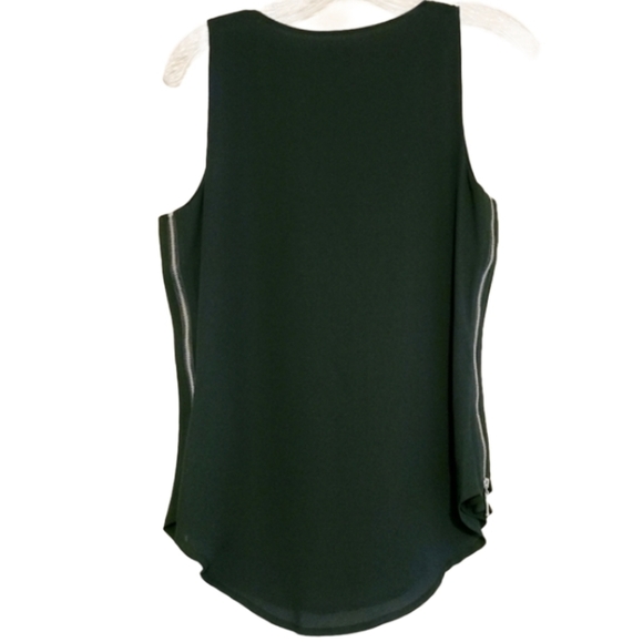 Guess | Women's Black Sleeveless Blouse With Side Zippers (Size XS) - Picture 9 of 9